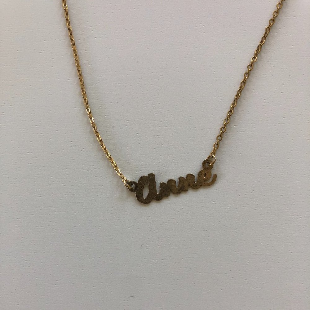 Anne gold colored name neckace
